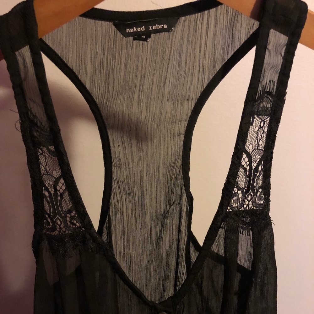 Black, sheer, lace tank top!